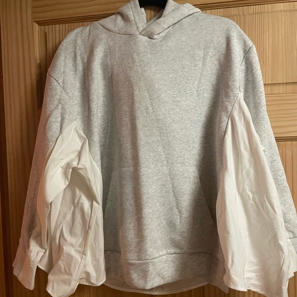 Zara NWT hooded contrast material sweatshirt - Picture 7 of 8